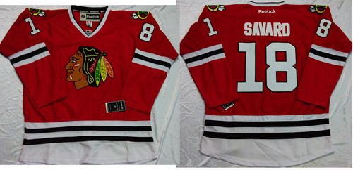 Blackhawks #18 Denis Savard Red Stitched NHL Jersey - Click Image to Close